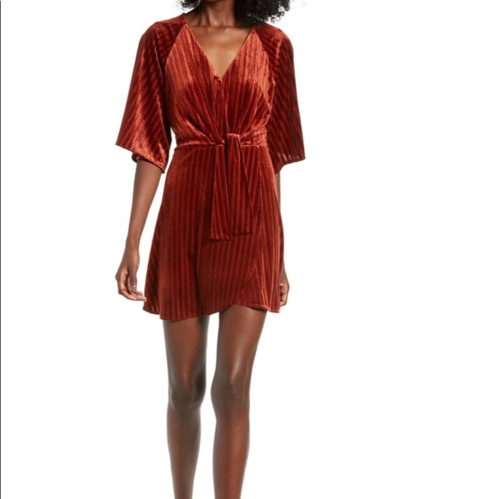 Nordstrom, burnt orange dress.